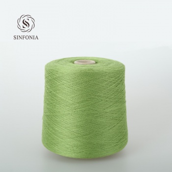 现货精纺毛纱 30/2Ｎｍ100%美丽诺超细精纺羊毛纱　黄绿色